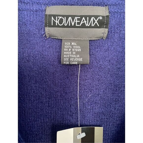 Nouveaux 100% Wool Purple Full Zip Cardigan Sz Xl NWT - Picture 8 of 12